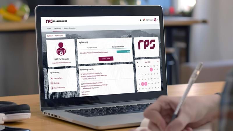 Laptop showing RPS Training e-learning module